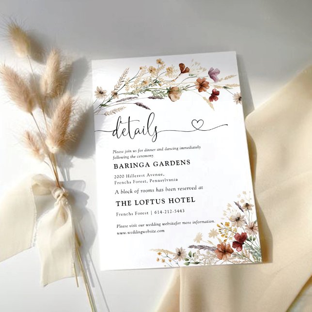 Minuscule Mariage Fleur sauvage Détails Carte de b (Créateur téléchargé)