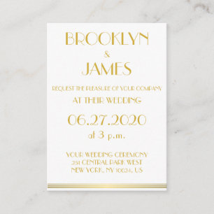 Minuscule Or Blanc Grand Gatsby Mariage Invitation