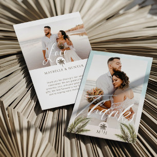 Minuscule photo moderne Palm Tree Monogramme Merci