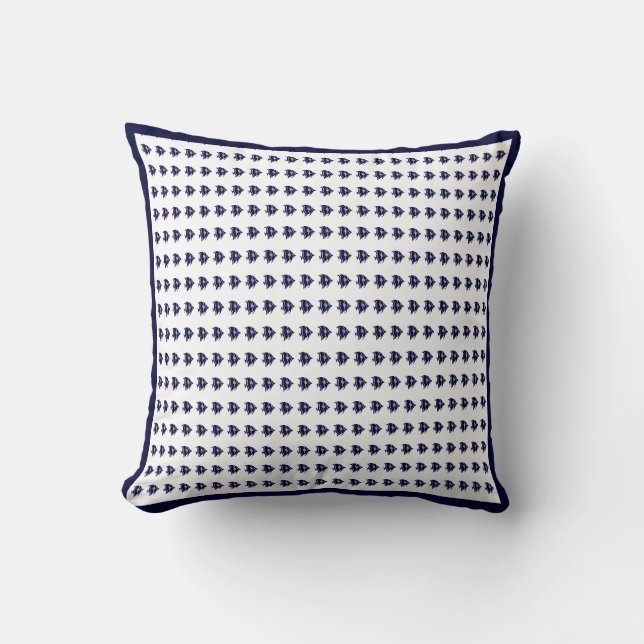minuscule poisson de la marine sur COUSSIN blanc (Recto)