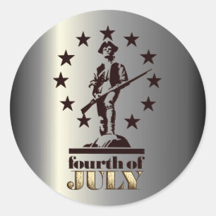 Minuteman July 4th 1776 Classic Round Sticker
