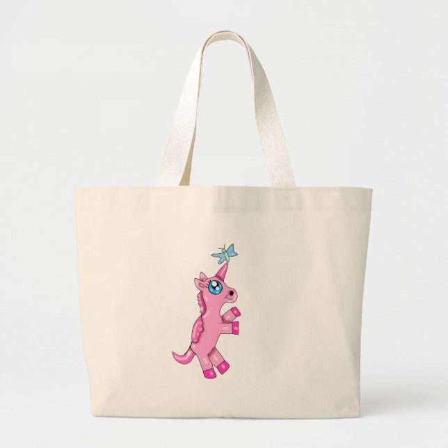 Minxi the Unicorn Large Tote Bag (Front)