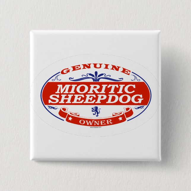 Mioritic Sheepdog 2 Inch Square Button (Front)