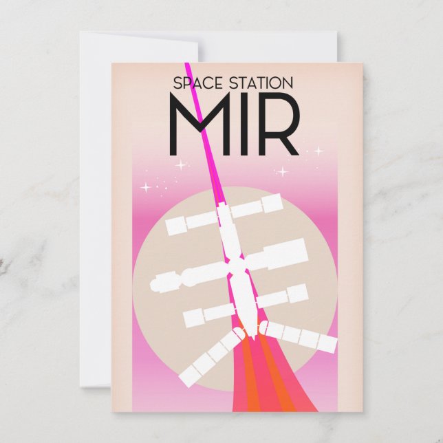 MIR Russian Space Station poster Invitation (Back)