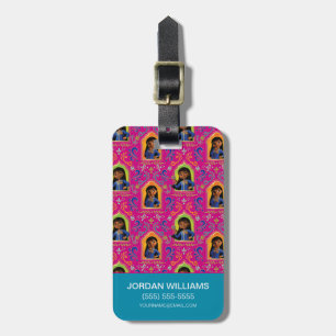 Mira Pink Ornate Pattern Luggage Tag