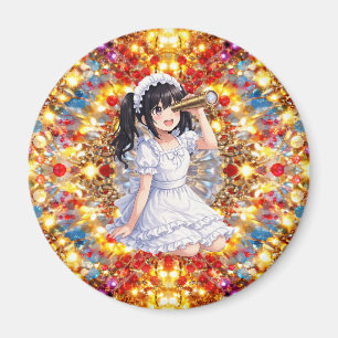 Mirabella in Golden Glow - Kaleidoscope Mandala Magnet
