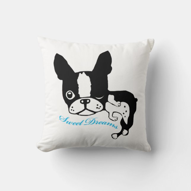 Mirabelle the boston terrier Sweet Dreams Pillow (Front)