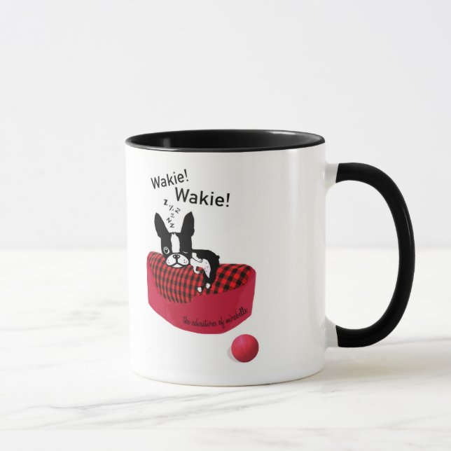 Mirabelle the boston terrier Wakie! Wakie Mug (Right)