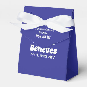 Miracle Bible Verse Christian Faith Deep Blue Favor Box