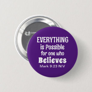 Miracle Bible Verse Christian Faith Purple 2 Inch Round Button