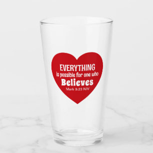 Miracle Bible Verse Red Heart Encouraging Believe Glass