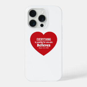 Miracle Bible Verse Red Heart Encouraging Believe iPhone 15 Pro Case