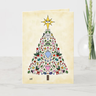 Miracle de carte de Noël de réveiller l'arbre
