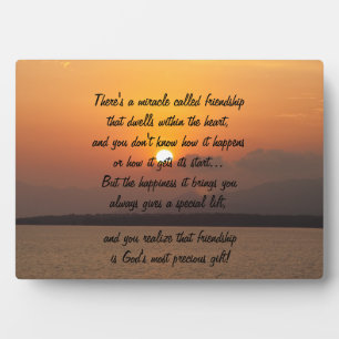 Miracle de l'amitié Poem Plaque