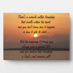 Miracle de l'amitié Poem Plaque