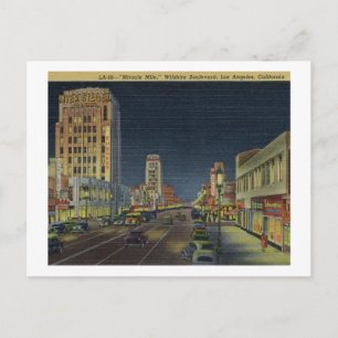 Miracle Mile, Wilshire Blvd., Los Angeles Vintage Postcard
