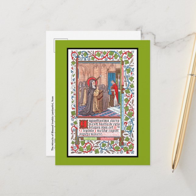 Miracle of Bl. Imelda Lambertini (VVP 010) Postcard (Front/Back In Situ)