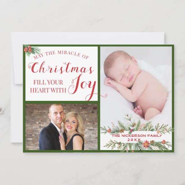 Miracle Of Christmas - Two Photos - Two Sides Holiday Card (Front)