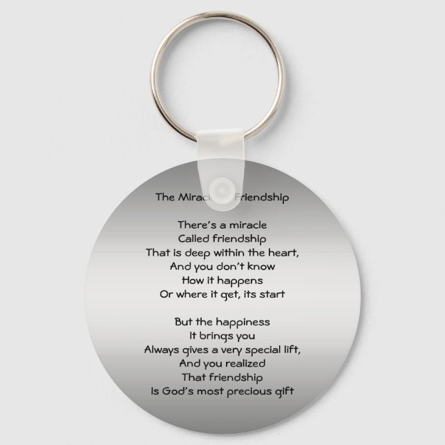 Miracle of Friendship Poem keychain (Front)
