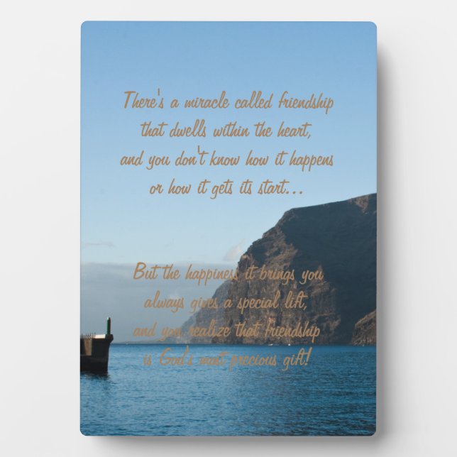 Miracle of friendship Poem Plaque (Front)
