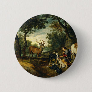 Miracle of Saint Hubert by Peter Paul Rubens  2 Inch Round Button
