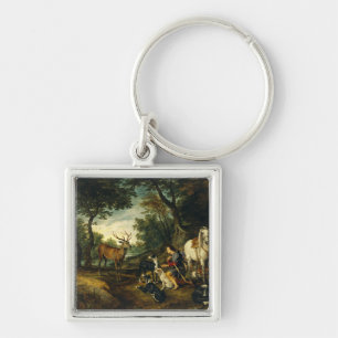 Miracle of Saint Hubert by Peter Paul Rubens Keychain