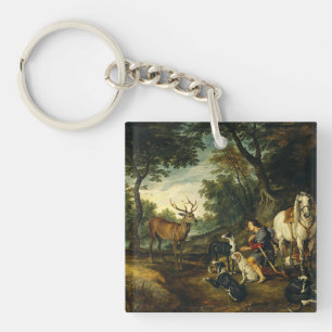 Miracle of Saint Hubert by Peter Paul Rubens Keychain