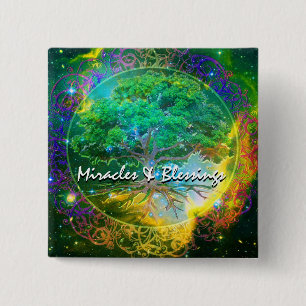 Miracles and Blessings 2 Inch Square Button