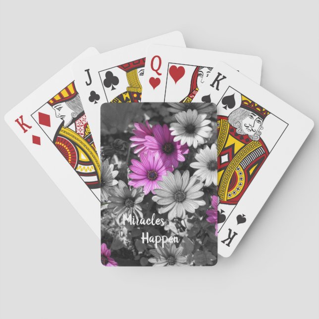 Miracles Happen African Daisy Flowers   Playing Cards (Back)