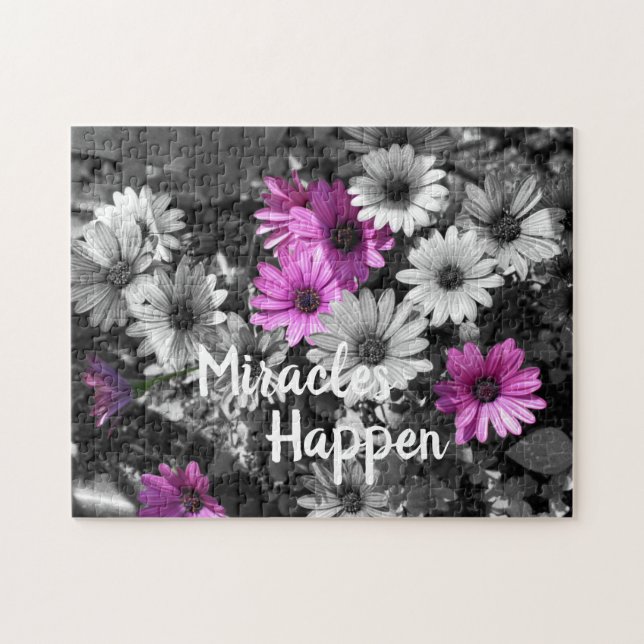 Miracles Happen African Daisy Inspirational Jigsaw Puzzle (Horizontal)
