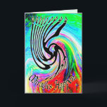 Miracles Happen Chanukah Cards<br><div class="desc">"Miracles Happen" Swirling whirlpool of colour with a whirling menorah. Custom Chanukah cards --customize your own greeting inside.  Art on inside and out.</div>