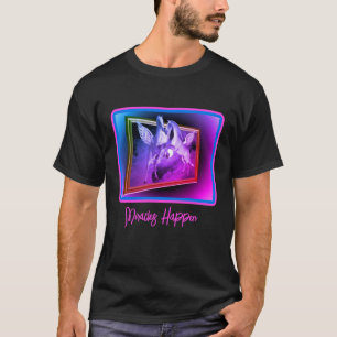 Miracles Happen Pegasus Horses Inspirational T-Shirt
