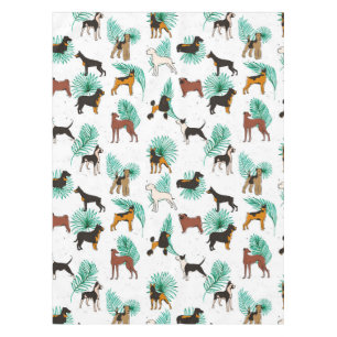 Miracles with paws, Tropical Cute Quirky Dog Pets  Tablecloth