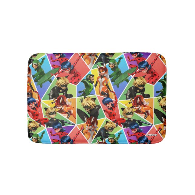 Miraculous Colourful Character Pattern Bath Mat (Front)