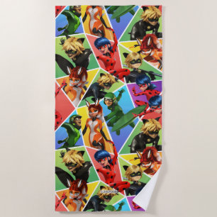 Miraculous Colourful Character Pattern Beach Towel