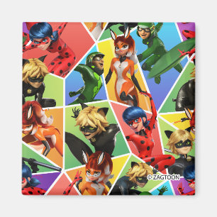 Miraculous Colourful Character Pattern Magnet