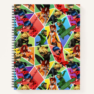 Miraculous Colourful Character Pattern Notebook