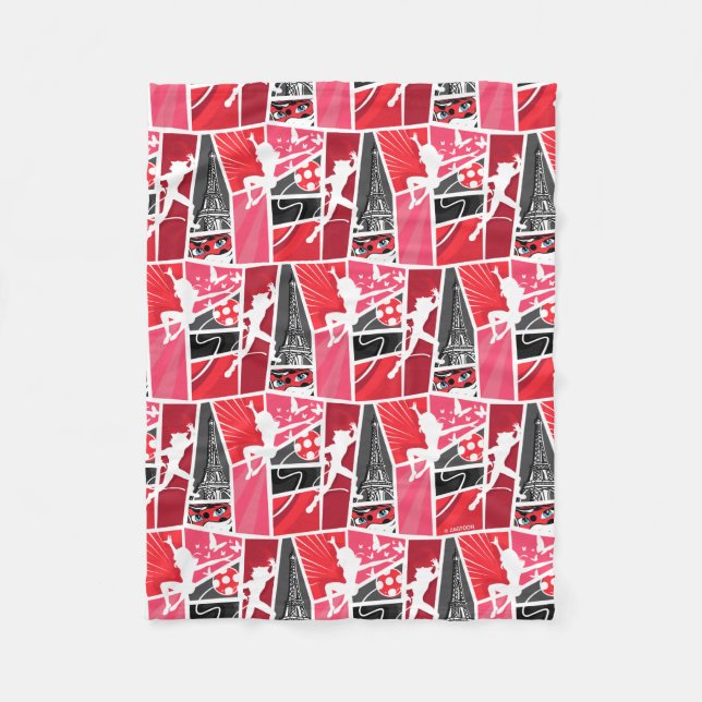 Miraculous Comic Ladybug Paris Pattern Fleece Blanket (Front)