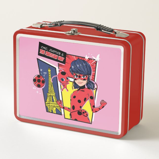 Miraculous Comic Ladybug Parisian Way Metal Lunch Box (Front)