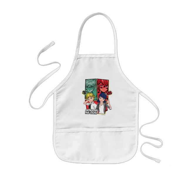 Miraculous Comic Marinette & Adrien True Colours Kids Apron (Front)