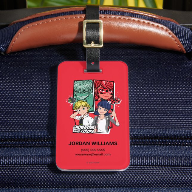 Miraculous Comic Marinette & Adrien True Colours Luggage Tag (Front Insitu 2)