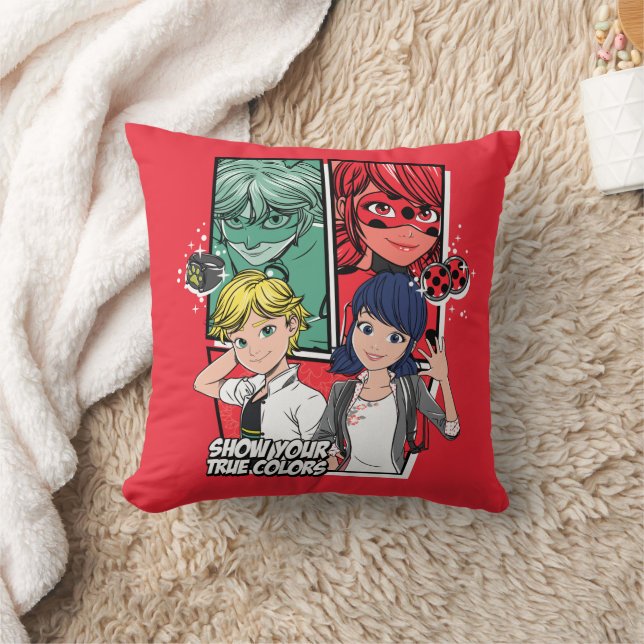 Miraculous Comic Marinette & Adrien True Colours Throw Pillow (Blanket)