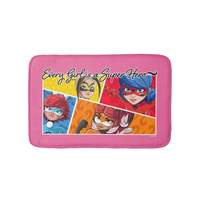 Miraculous Every Girl is a Super Hero Bath Mat (Front)