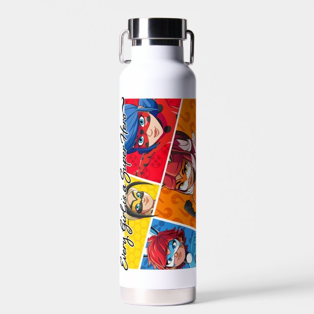 Miraculous Every Girl is a Super Hero Water Bottle (Front)