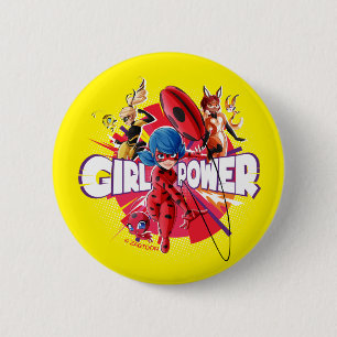 Miraculous Girl Power 2 Inch Round Button