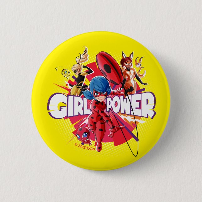 Miraculous Girl Power 2 Inch Round Button (Front)