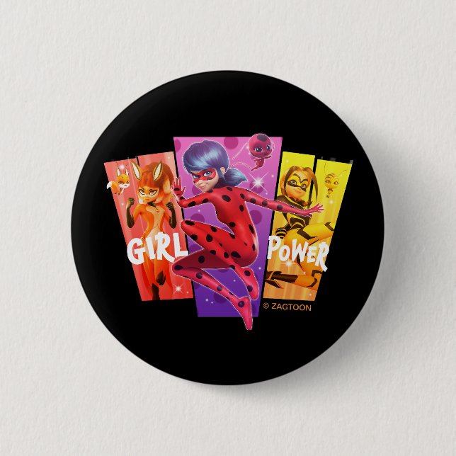 Miraculous Girls | Girl Power 2 Inch Round Button (Front)