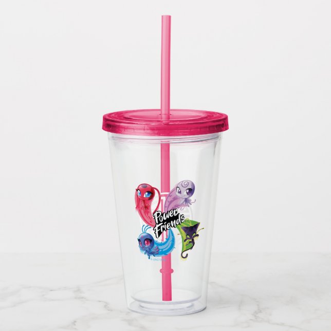 Miraculous Kwamis Power Friends Acrylic Tumbler (Front)