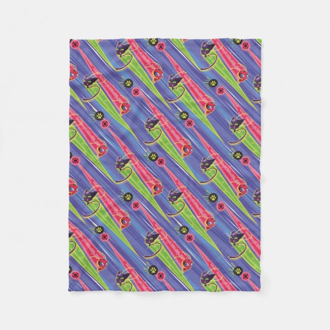 Miraculous Kwamis Tikki & Plagg Pattern Fleece Blanket (Front)