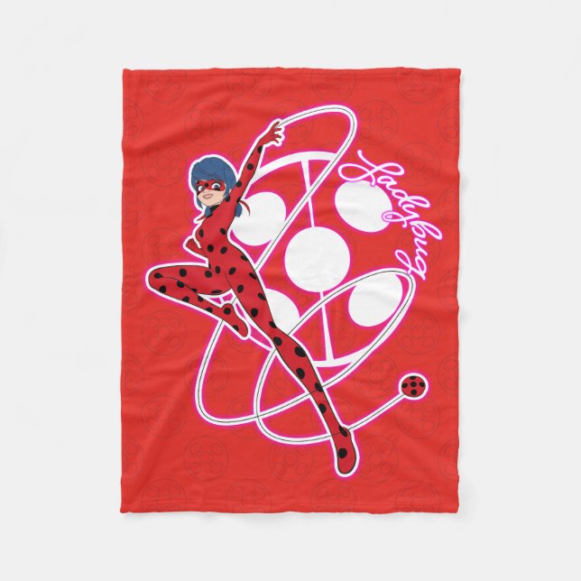 Miraculous Ladybug Badge Fleece Blanket (Front)